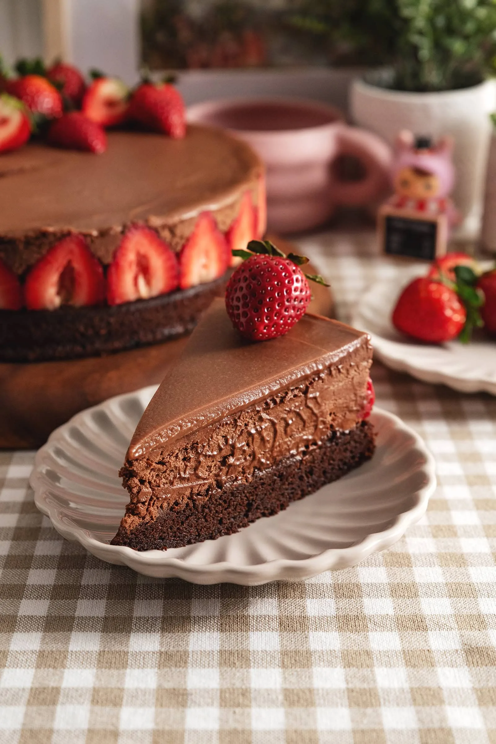 Chocolate Strawberry Mousse Cake