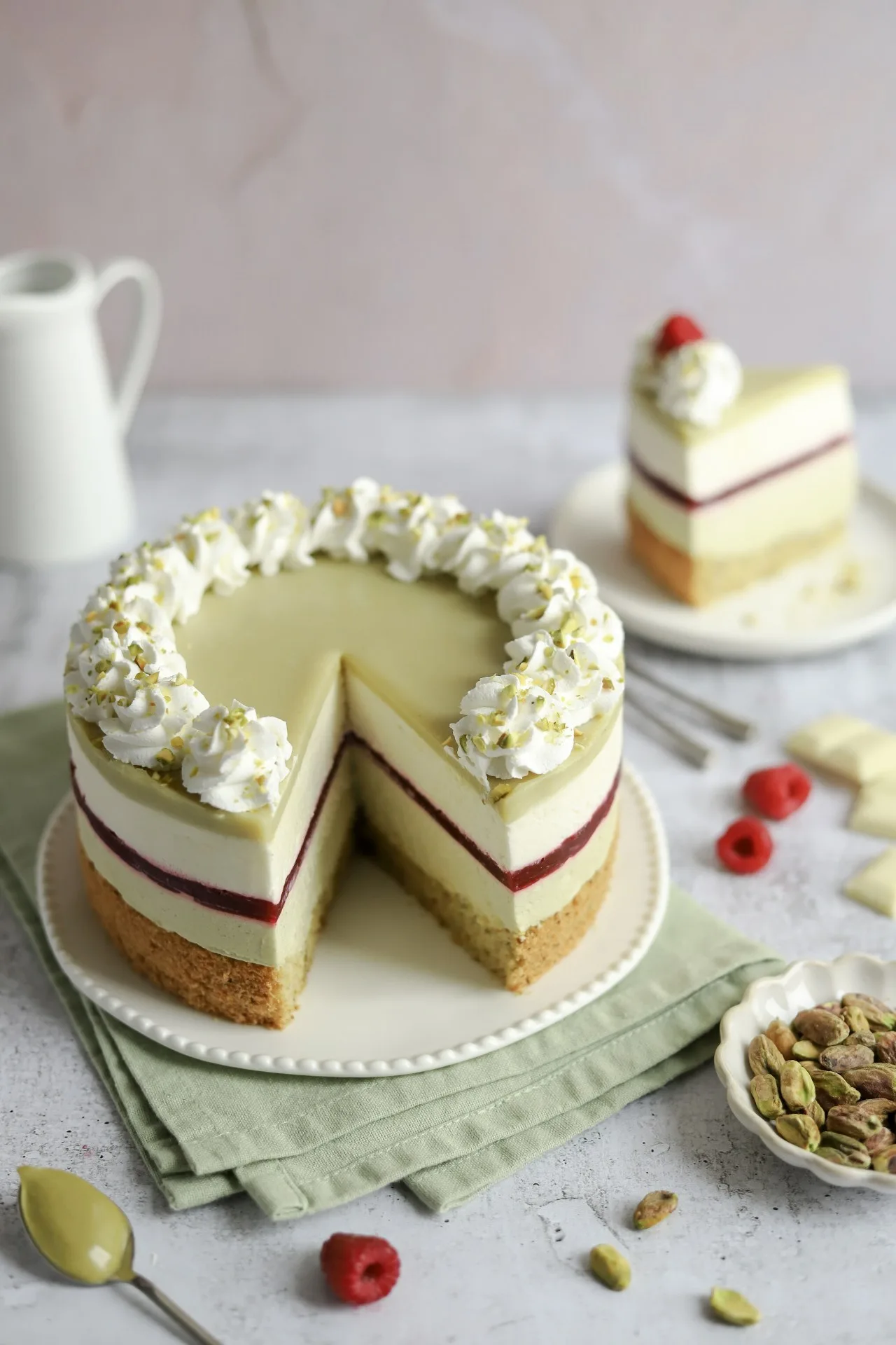Pistachio Raspberry Cake